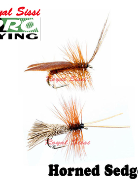 飞钓飞蝇毛钩14#干式飞钓成品钩 horned Sedge鮰鱼鳟鱼路亚飞蝇饵