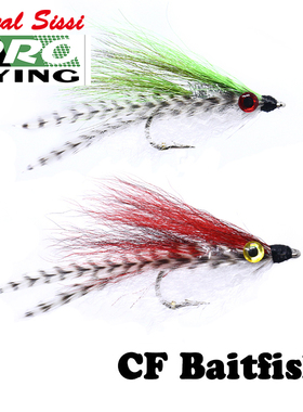 俏江村 路亚巨物飞蝇饵 CF baitfish 1/0&2/0海钓饰带钩 仿生饵鱼