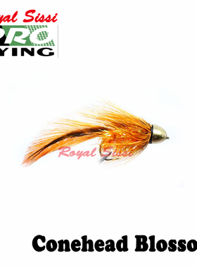 飞钓钩 8#飞蝇钓饵饰带钩 conehead streamer 鲈鱼梭鱼飞蝇钩毛钩