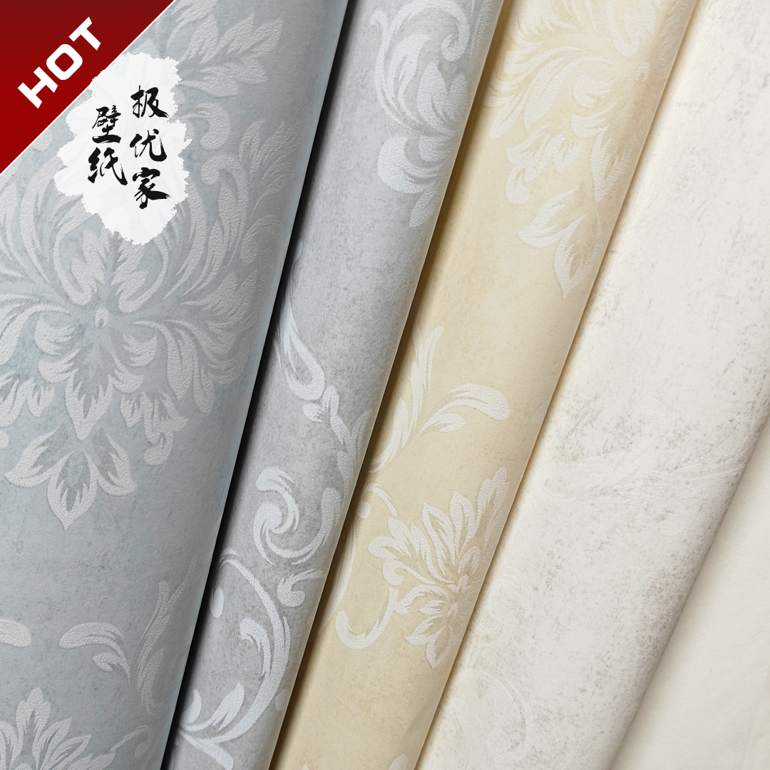 复古欧式花纹墙纸简约时尚客厅卧室背景墙非自粘无纺壁纸环保无味