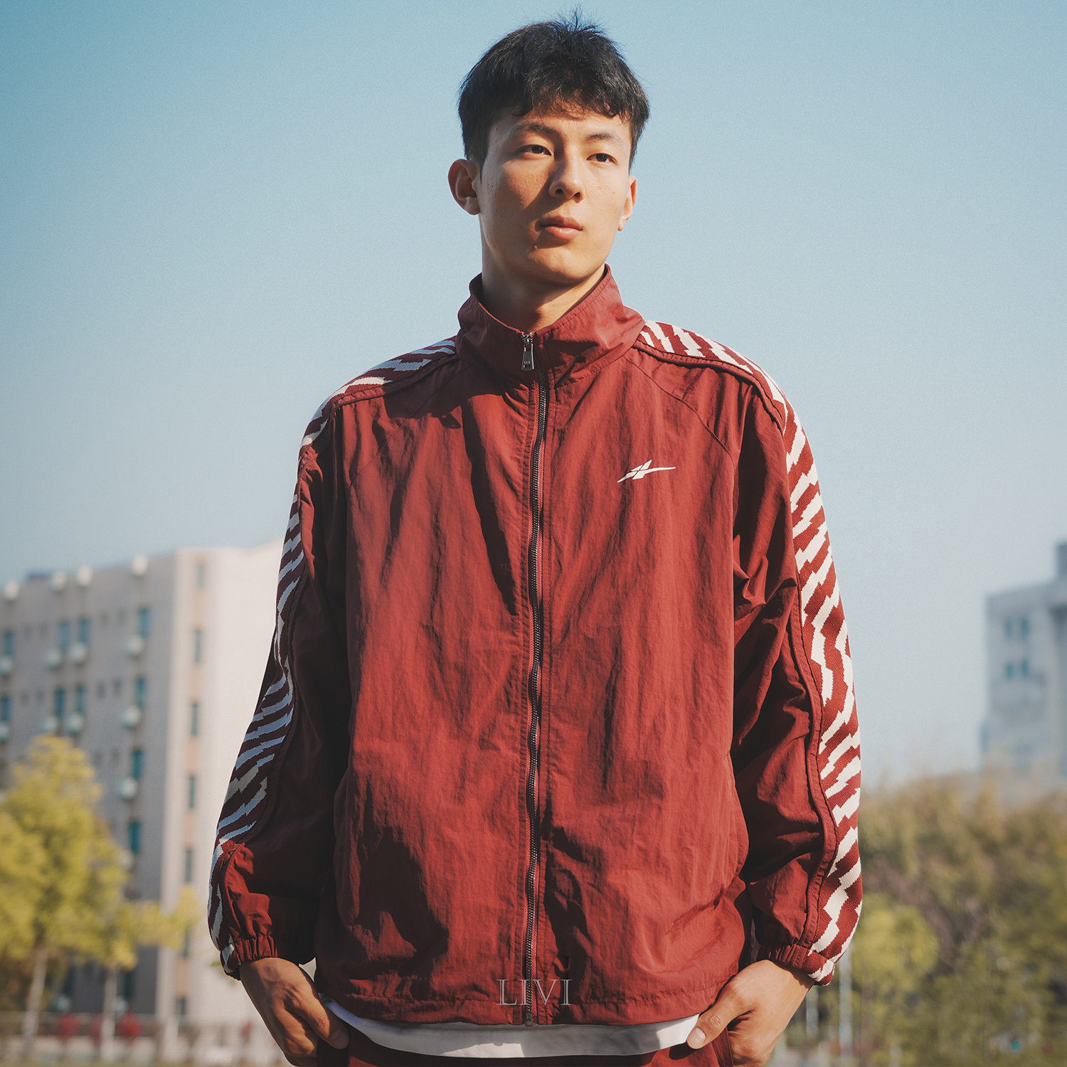 SPOxHQU复古宽松梭织运动夹克