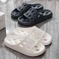 Women's indoor home bathroom anti-slip, leak-proof, quick-drying, hollowed-out couple's poop feel, thick-soled cool slippers for men thumbnail 8