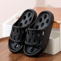 Women's indoor home bathroom anti-slip, leak-proof, quick-drying, hollowed-out couple's poop feel, thick-soled cool slippers for men thumbnail 2