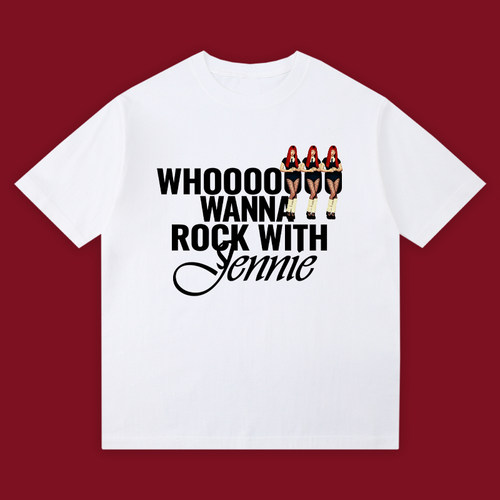 Jennie金珍妮ruby同款演唱会应援服T恤白色男女同款BLACKPINK