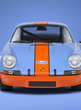 Solido 1: 18双开门保时捷PORSCHE 911 RSR GULF合金汽车模型收藏