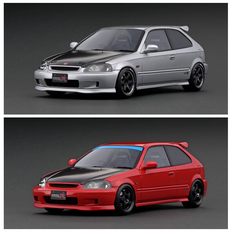 ig 1:18 本田honda civic思域ek9 type r树脂汽车模型日系收藏品