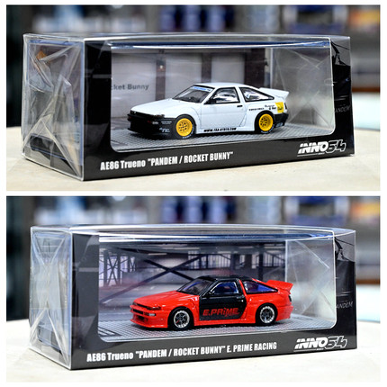 INNO 1:64 火箭兔 COROLLA TRUENO AE86 宽体 合金汽车模型 成品