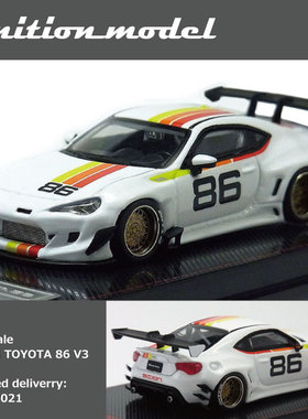 IG 1:64 PANDEM火箭兔86 V3宽体合金汽车模型日系跑车改装收藏品