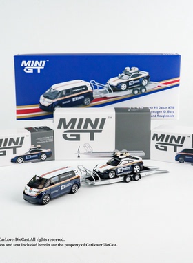 MINIGT 1:64保时捷911 dakar 大众ID buzz套装 合金汽车模型 成品