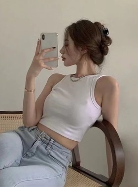 544高级感螺纹棉弹力短款露脐背心辣妹时尚休闲运动内搭外穿obras