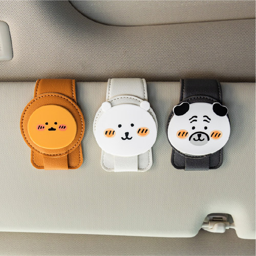 自嘲熊车载车用眼镜夹正版卡通眼镜磁吸收纳夹子创意车载装饰挂件