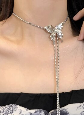 蝴蝶项链可调节抽拉式腰链