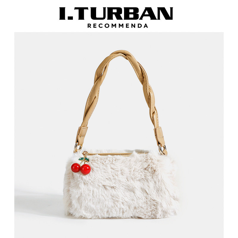 I.TURBAN羊羔绒樱桃小方包