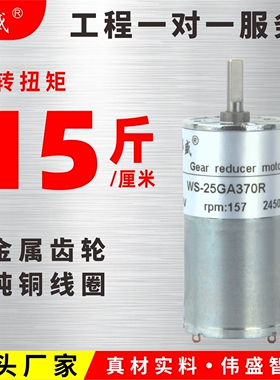 25GA370R微型直流减速电机12V慢速正反转齿轮马达24V墨盒搅拌电机