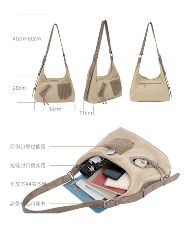 Оригинальная вместительная и большая демисезонная дизайнерская сумка на одно плечо