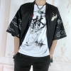 summer Antiquity leisure time T-shirts printing Socket Short sleeved men's wear Chinese style Retro Versatile Painting T-shirt jacket
