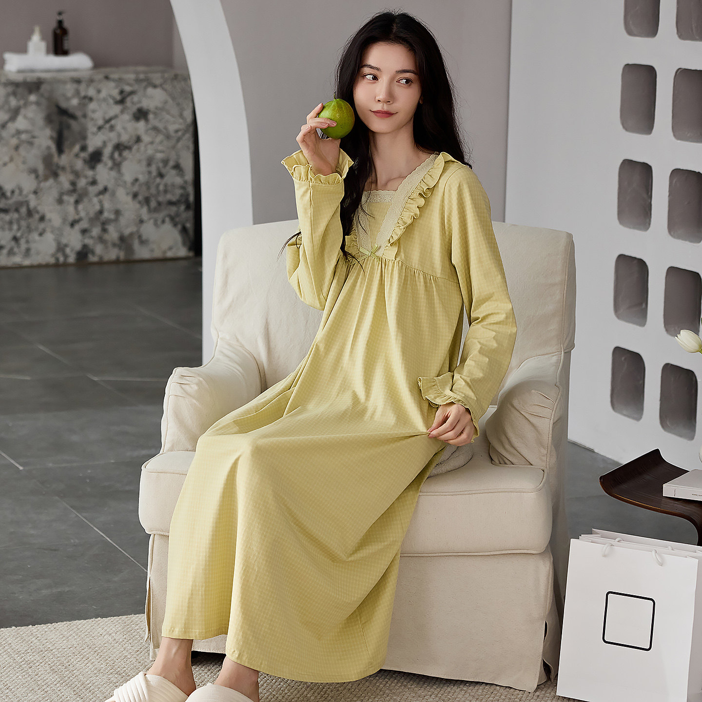 睡衣女士2026新款春秋冬季纯棉长袖中年妈妈可外穿睡裙家居服套装