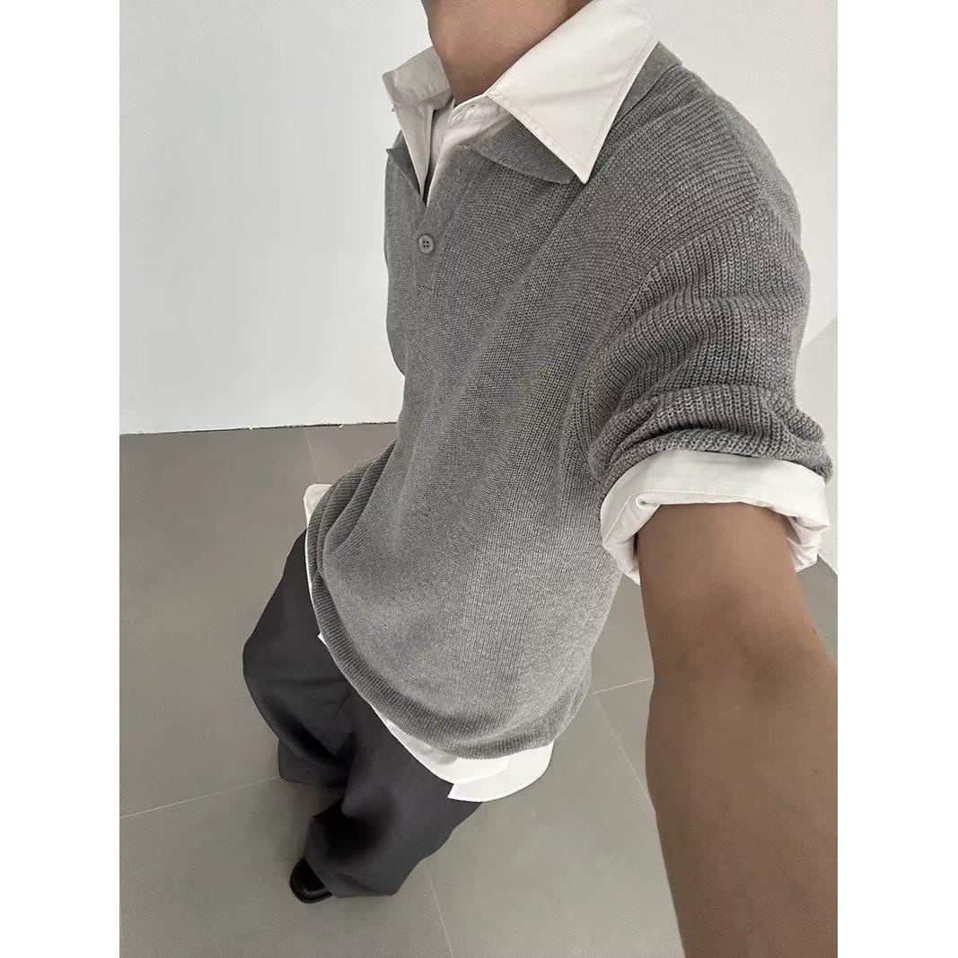 黑色Polo衫男v领上衣服夏季薄款透气短袖t恤男513DX555P48,男装T恤,星座513