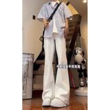 新款宽松休闲裤男韩版潮流百搭夏季阔腿拖地长裤513CK1438P33，男装休闲裤，星座513