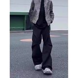 美式微喇弯刀西裤男春夏季潮牌修身显瘦垂感cleanfit阔腿休闲裤子，男装休闲裤，星座513