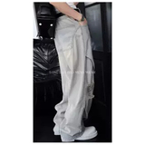 夏新品水洗破洞牛仔裤男女美式高街休闲弯刀长裤513CK1348P50，男装牛仔裤，星座513