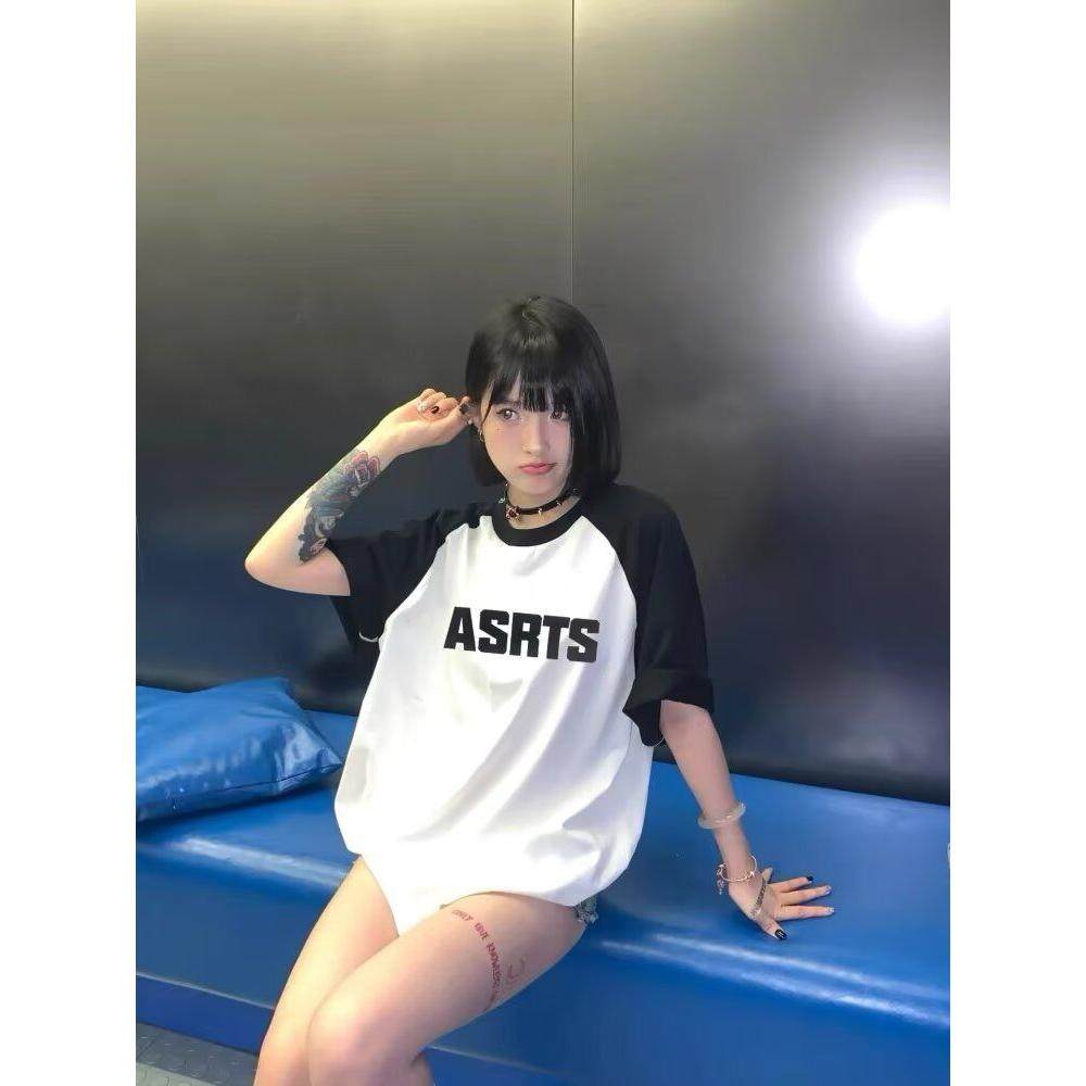 新潮牌夏季插肩t恤高级感短袖男款美式高街潮513DX461P32，男装T恤，星座513