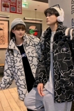 情侣装冬装拉链羊羔毛绣花拼色棉衣外套棉服711MY217P100男类，男装棉衣，星座513
