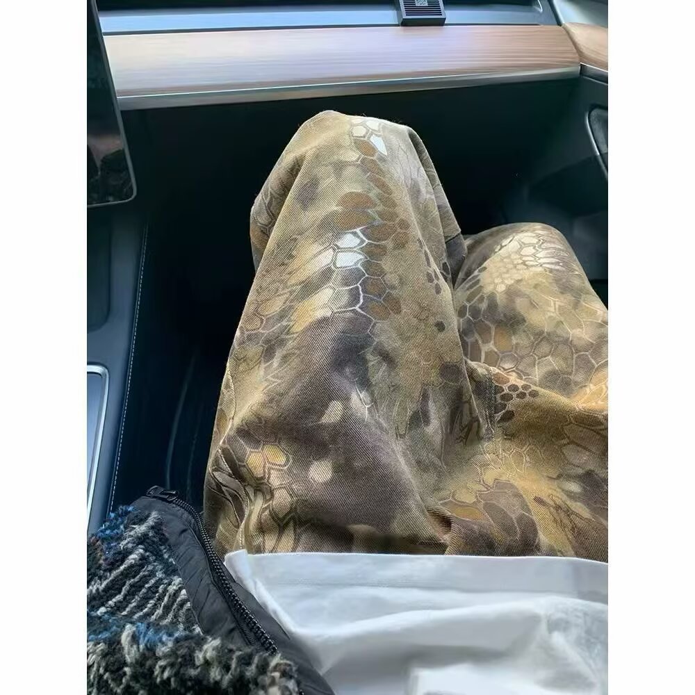 美式复古阔腿裤男宽松慵懒风直筒休闲裤子513CK240P39,男装牛仔裤,星座513