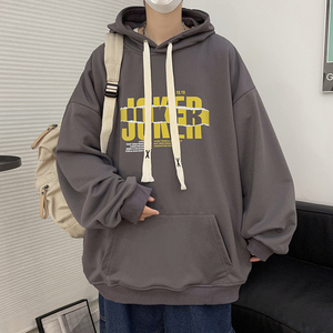 秋季新款大帽绳连帽男流行时尚套头卫衣情侣外套514-7 WY04图片