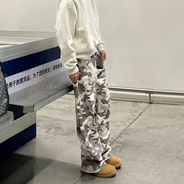 气质迷彩长裤慵懒新款百搭原宿潮流ins日系简约513CK243P39,男装牛仔裤,星座513