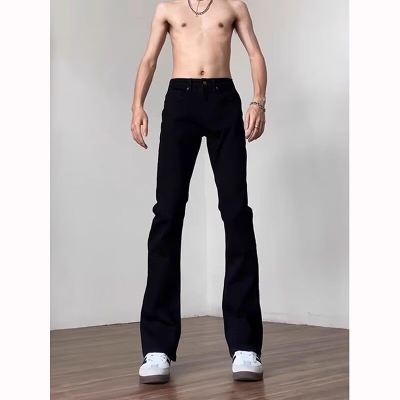 弹力修身牛仔裤男夏季潮牌美式高街cleanfit直筒阔腿弯刀微喇裤子,男装牛仔裤,星座513