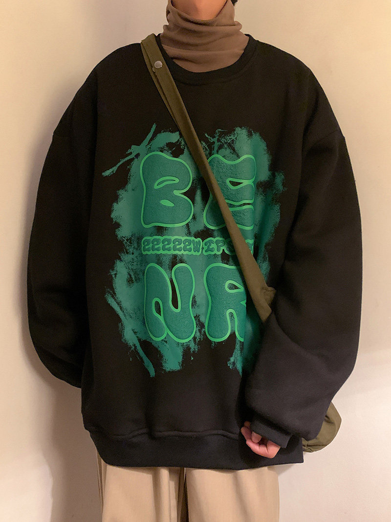 新款男女圆领加绒加厚时尚宽松高品质气泡印花514-7MYY6011P58,男装棉衣,星座513