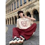 新款短袖t恤男夏季韩版潮流简约半袖上衣港风宽松休闲潮牌体恤衫，女装T恤，星座513