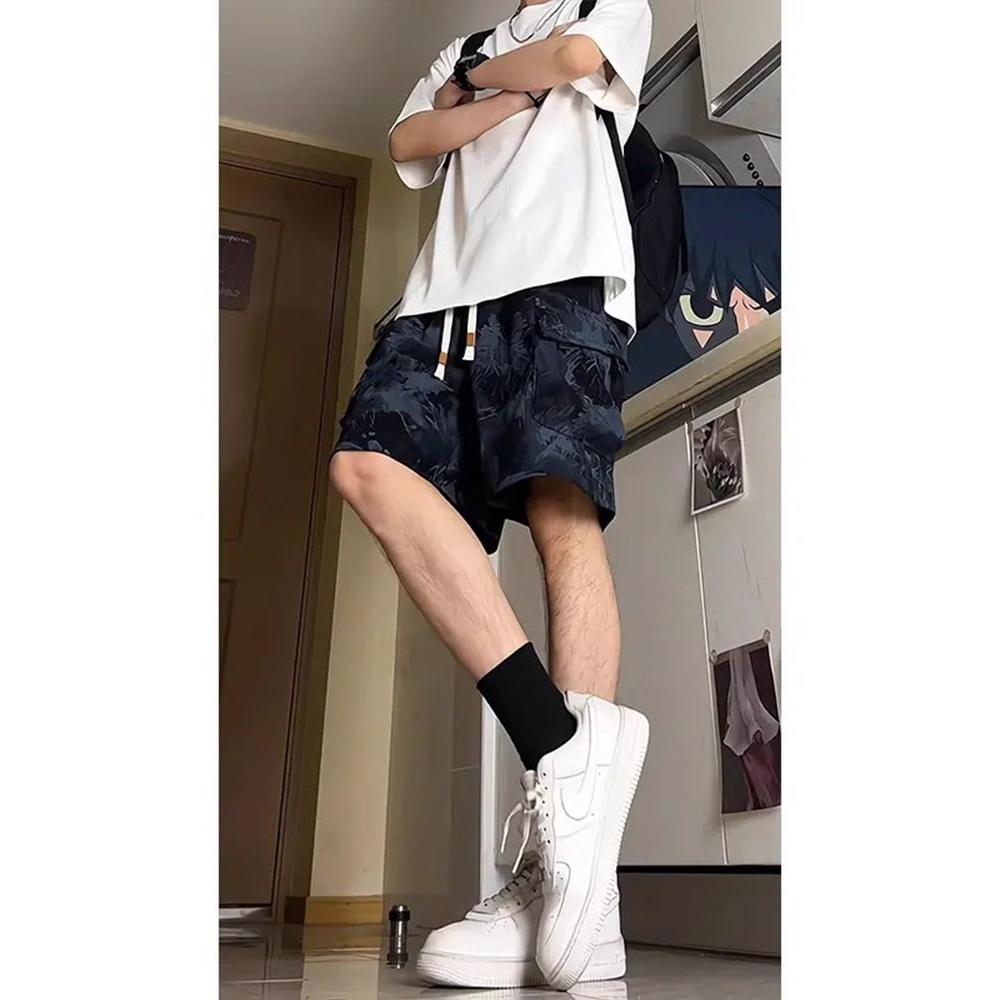 扎染迷彩大口袋工装短裤男夏季美式潮牌宽松大码速干运动五分裤子,男装牛仔裤,星座513