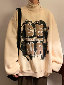 秋冬装宽松加绒加厚圆领卫衣高品质气泡印花棉衣514-7MYY6011 P58图片