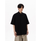 潮牌夏季纯色短袖衬衫男女美式宽松休闲衬衣513DX1359P35，男装衬衫，星座513