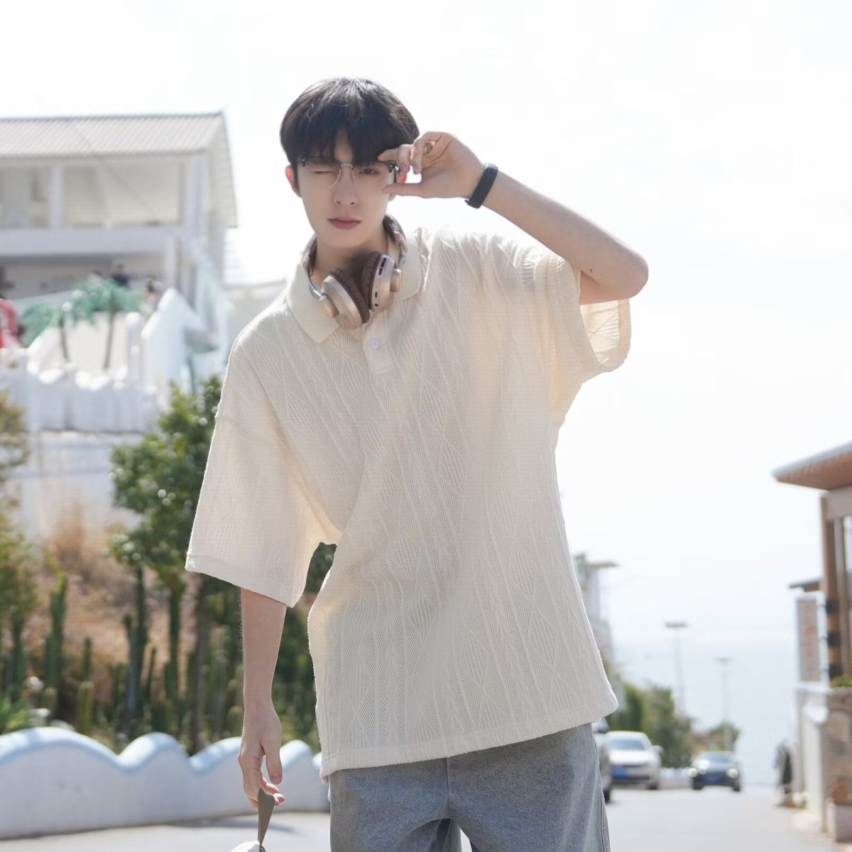 翻领短袖polo衫男潮牌夏季t恤韩版修身潮流百搭上衣513DT1517P35，商品下架区商品下架区，星座513