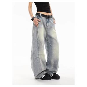 港风潮男夏季新款牛仔裤嘻哈潮高街潮流痞帅长裤513CK275P50图片