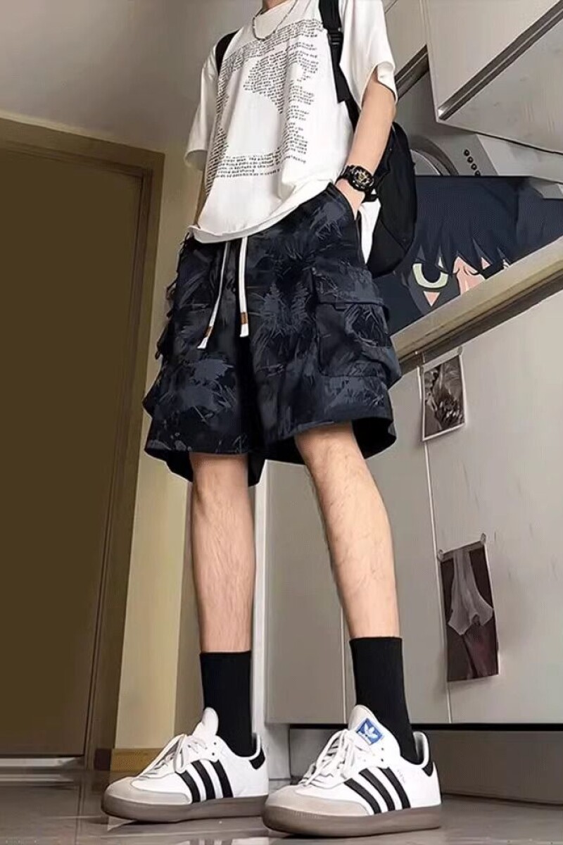 扎染迷彩大口袋工装短裤男夏季美式潮牌宽松大码速干运动五分裤子,男装牛仔裤,星座513