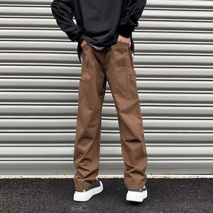 工装裤男美式高街伐木裤复古潮牌直筒宽松休闲裤子513CK329P35图片