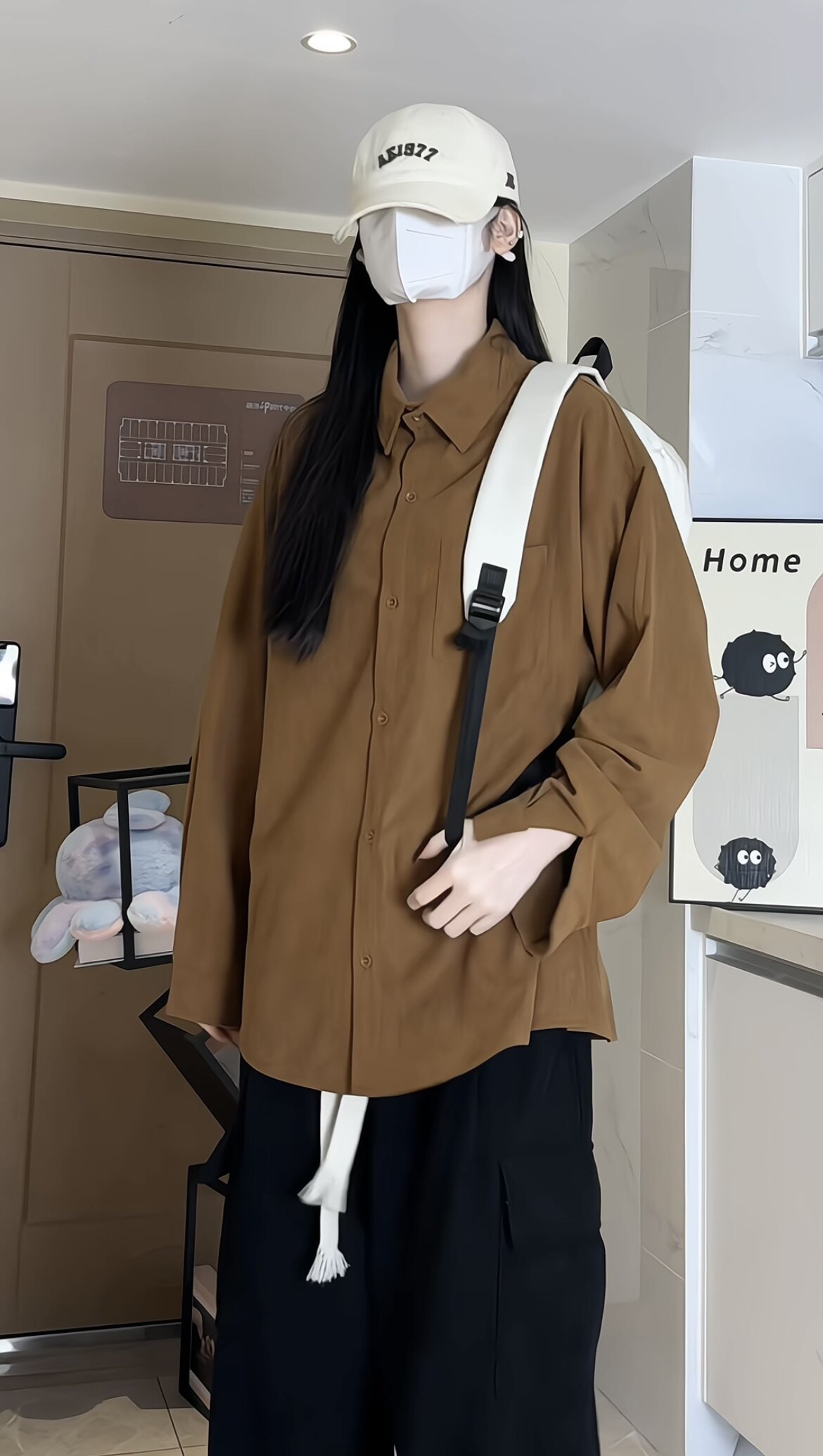 513-CS802-P45中性风秋季新款衬衫男港风宽松长袖衬衣外套(现货),男装衬衫,星座513