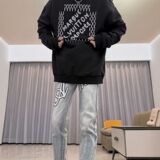 轻奢牛仔裤男闪电纹浅色贴布修身小脚直筒网红裤子513CK1050P45，男装牛仔裤，星座513