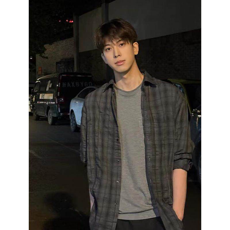 条纹衬衫男新款美式潮牌复古宽松休闲长袖衬衣513CS1565P38，女装衬衫，星座513