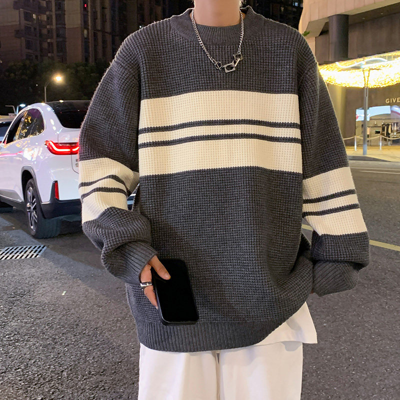 秋冬 重磅高品质 圆领撞色百搭毛衣针织衫 男士 514-7 MC2356 P70图片