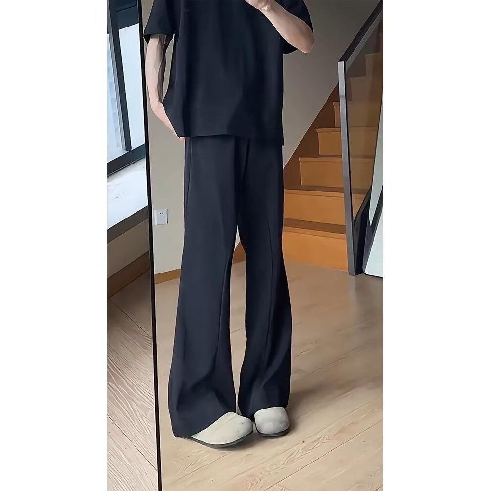 冰丝裤子男款夏薄款高个子517三本针西裤垂坠感高级感微喇弯刀裤，男装西裤，星座513