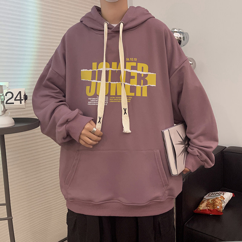 秋季新款情侣大帽绳连帽时尚套头卫衣外套男深灰514-7WY04P48,男装卫衣,星座513