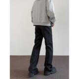 cleanfit黑色西裤男款美式高街垂感高级感裤子高腰显瘦修身微喇裤，男装西裤，星座513