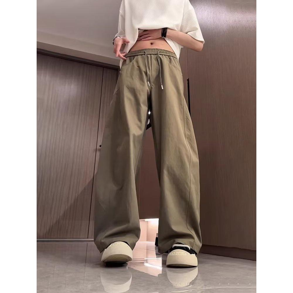 夏季新款美式斜切休闲裤男女潮牌弯刀裤大码冰丝513CK1579P37,女装休闲裤,星座513