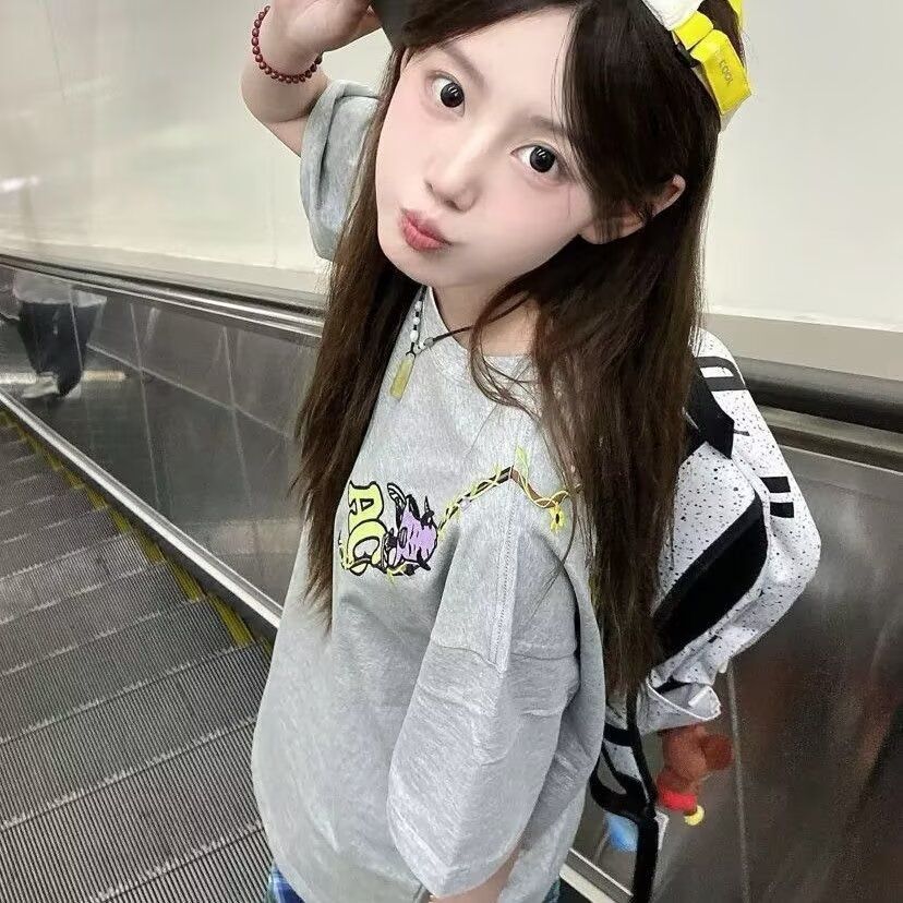 短袖t恤男潮牌夏季宽松五分袖新款印花上衣513DX483P30,男装T恤,星座513