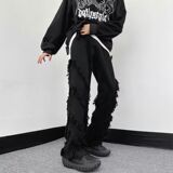 港风潮男夏季新款牛仔裤嘻哈潮高街潮流痞帅长裤513CK1218P50，女装休闲裤，星座513